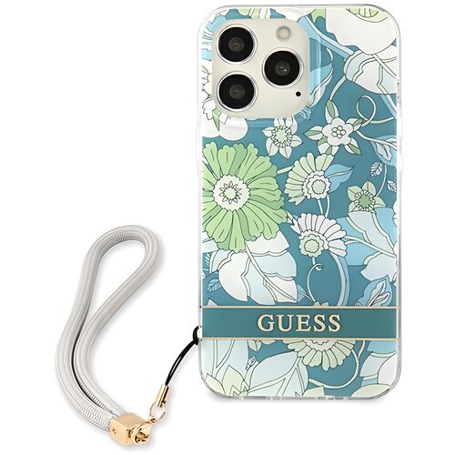 Etui GUESS Flower Strap do Apple iPhone 13/13 Pro Zielony