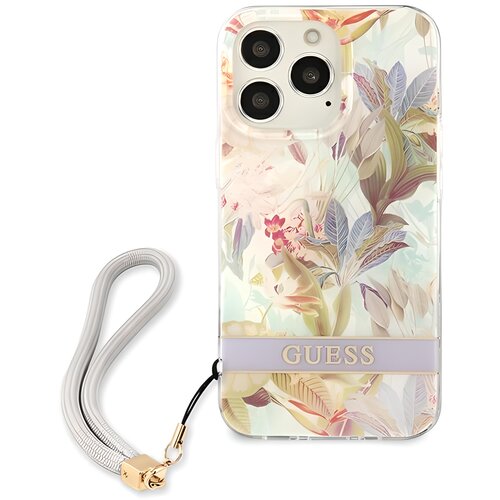 Etui GUESS Flower Strap do Apple iPhone 13/13 Pro Fioletowy