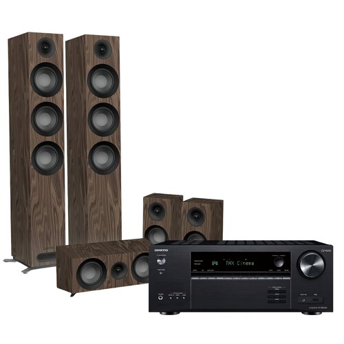 Kino domowe ONKYO TX-RN6100B + JAMO S-809 HCS 5.0 Orzech