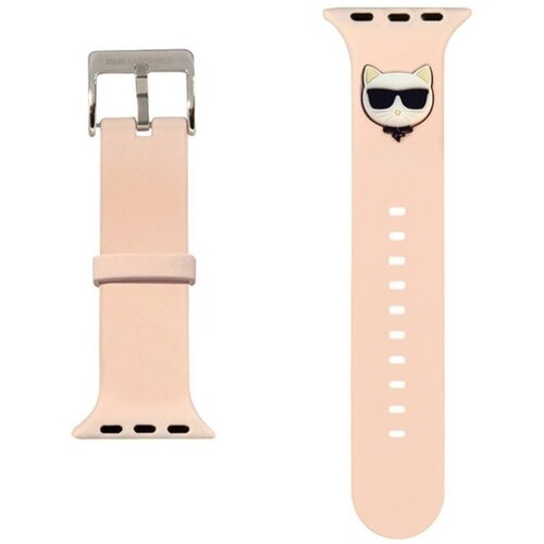 Pasek KARL LAGERFELD Choupette Head do Apple Watch (42/44/45mm) Różowy