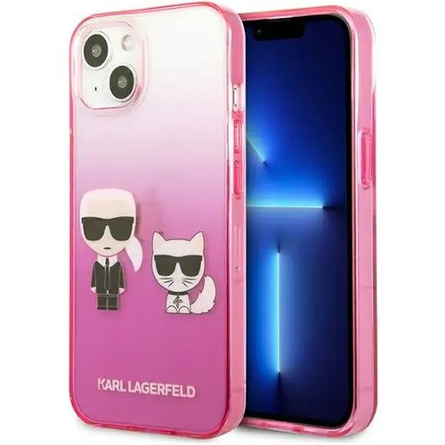 Etui KARL LAGERFELD Gradient Ikonik Karl & Choupette do Apple iPhone 13 Mini Różowy