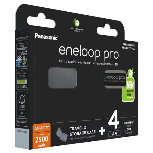 Akumulatorki AA 2500 mAh PANASONIC Eneoop Pro (4 szt.) + pudełko