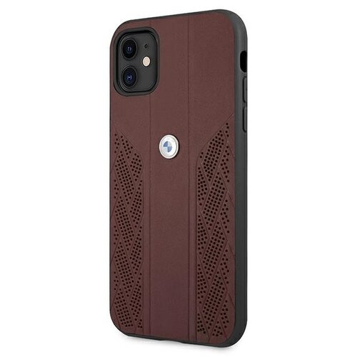Etui BMW Leather Curve Perforate do Apple iPhone 11 Czerwony