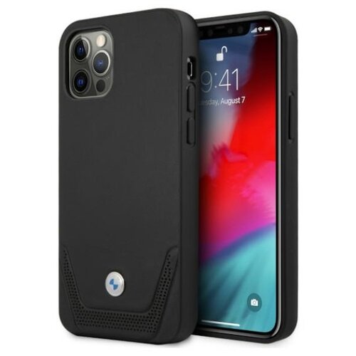 Etui BMW Leather Perforate do Apple iPhone 12/12 Pro Czarny