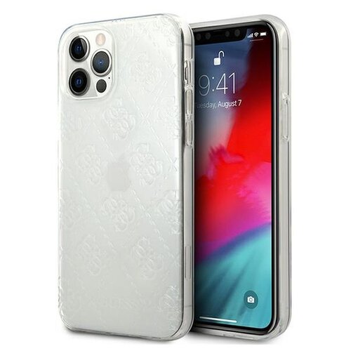 Etui GUESS 4G 3D Pattern do Apple iPhone 12 Pro Max Przezroczysty