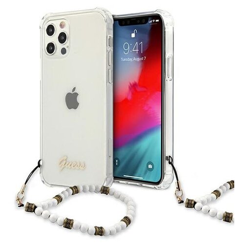 Etui GUESS Pearl do Apple iPhone 12 Pro Max Przezroczysty
