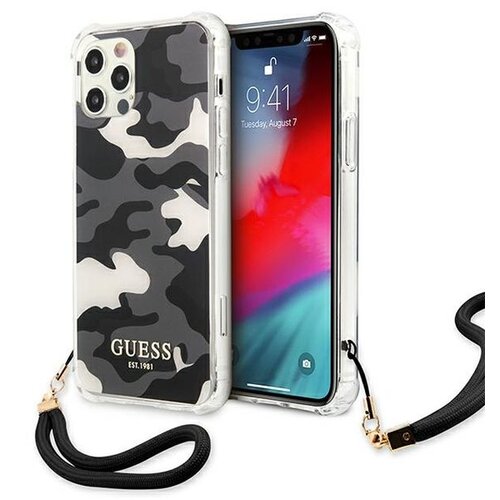 Etui GUESS Camouflage do Apple iPhone 12 Pro Max Czarne moro