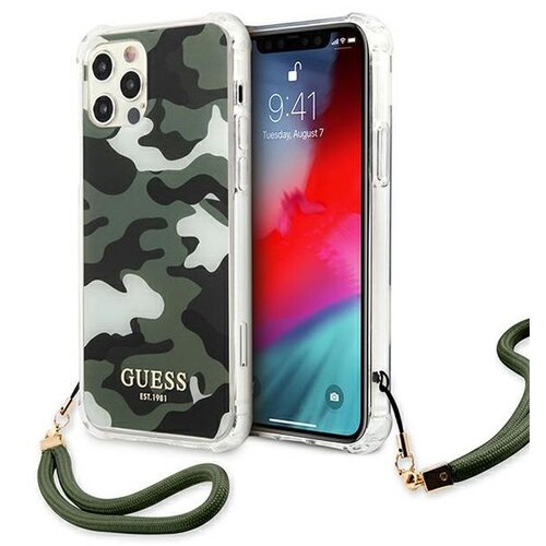 Etui GUESS Camouflage do Apple iPhone 12 Pro Max Zielony