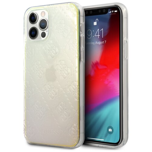 Etui GUESS 3D Pattern Collection do Apple iPhone 12/12 Pro Opalowy