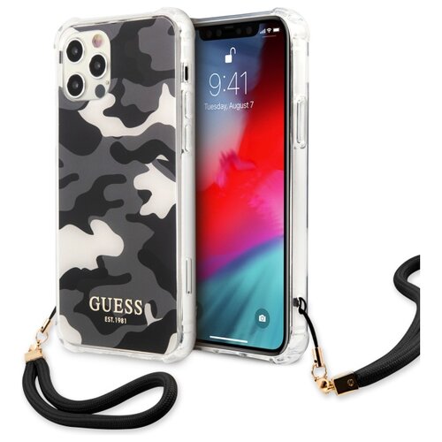 Etui GUESS Camo Collection do Apple iPhone 12 Pro Czarny