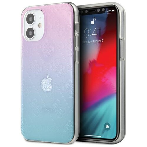 Etui GUESS 4G 3D Pattern Collection do Apple iPhone 12 mini Niebiesko-różowy