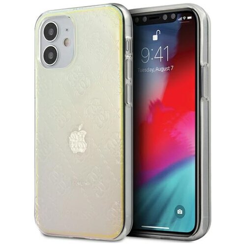 Etui GUESS 4G 3D Pattern Collection do Apple iPhone 12 mini Opalowo-przezroczysty