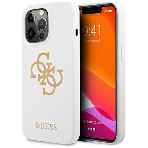 Etui GUESS Silicone 4G Logo do Apple iPhone 13/13 Pro Biały