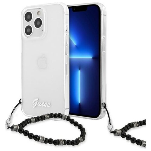 Etui GUESS Black Pearl do Apple iPhone 13/13 Pro Przezroczysty