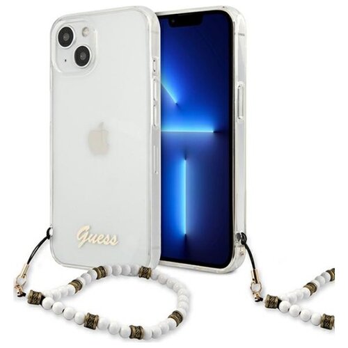 Etui GUESS White Pearl do Apple iPhone 13 Mini Przezroczysty