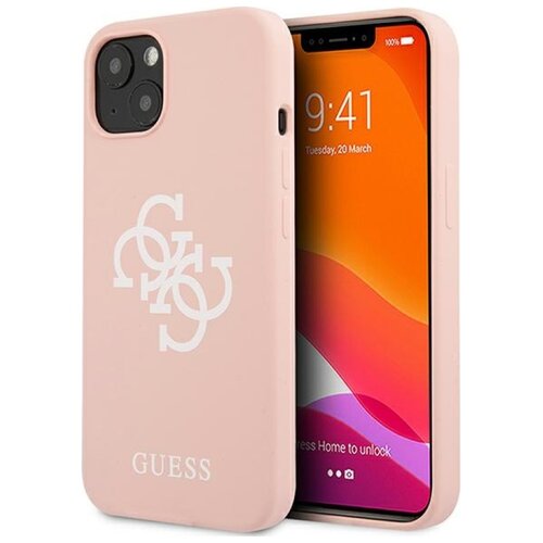 Etui GUESS Silicone 4G Logo do Apple iPhone 13 Mini Różowy