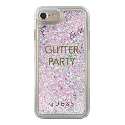 Etui GUESS Liquid Glitter Party do Apple iPhone 7 Przezroczysto-fioletowy