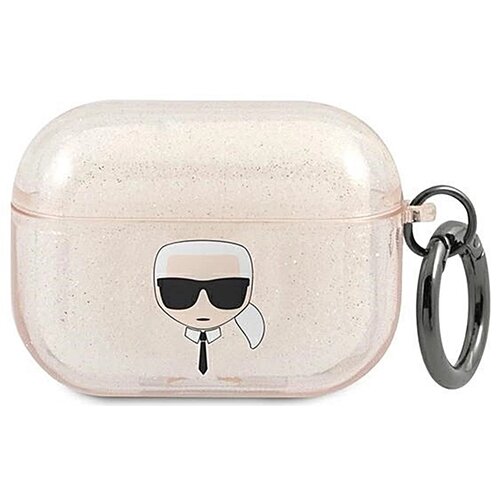 Etui na słuchawki KARL LAGERFELD Glitter Karls Head do Apple AirPods Pro Złoty