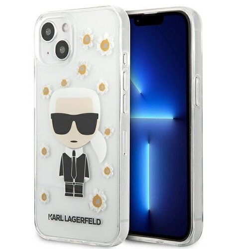 Etui KARL LAGERFELD Flower Ikonik Karl do Apple iPhone 13 mini Przezroczysty
