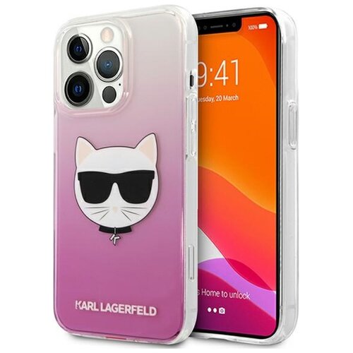 Etui KARL LAGERFELD Choupette Head do Apple iPhone 13 Pro Max Różowy