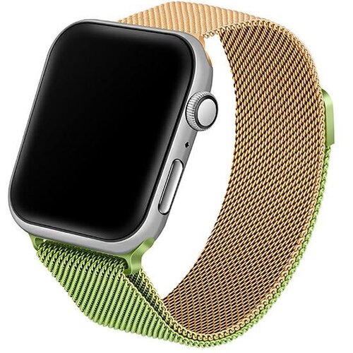 Pasek BELINE Steel do Apple Watch 2/3/4/5/6/7/8/SE/SE 2 (38/40/41mm) Zielono-złoty