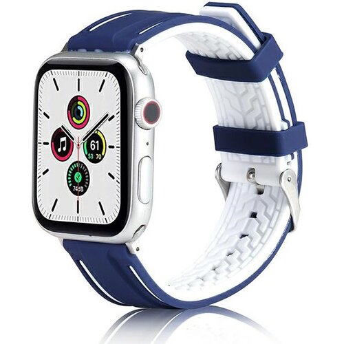 Pasek BELINE Solid Silicone do Apple Watch 2/3/4/5/6/7/8/SE/SE 2 (38/40/41mm) Granatowo-biały