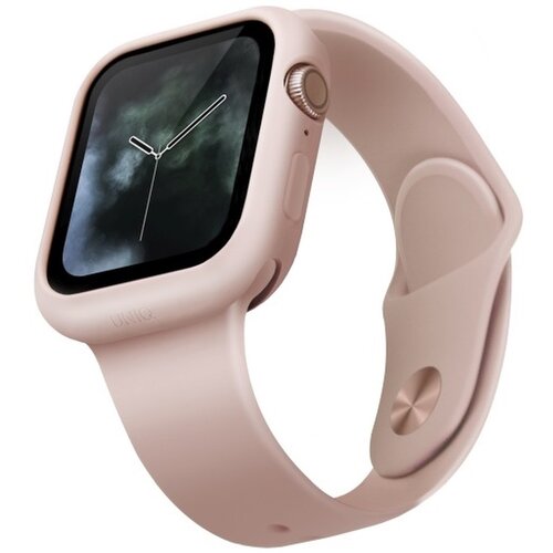 Etui UNIQ Lino do Apple Watch Series 4/5/6/SE (40 mm) Różowy