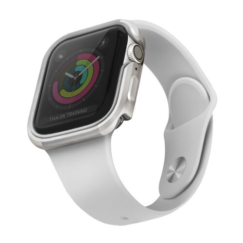 Etui UNIQ Valencia do Apple Watch 4/5/6/SE (44 mm) Srebrny