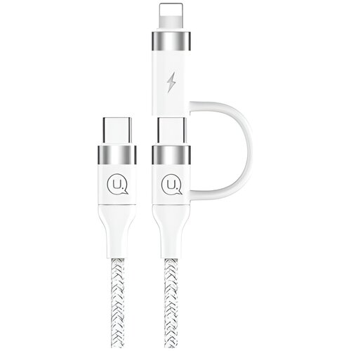 Kabel USB-C - USB-C/Lightning USAMS U31 SJ403USB02 60W 1.2 m Biały
