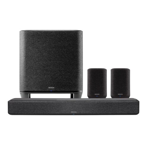 Soundbar DENON Home 550 Czarny + Subwoofer DENON Home + Głośnik multiroom DENON Home 150 Czarny (2 szt.)