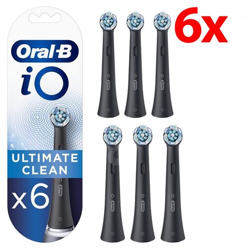 Oryginalna końcówka szczoteczki ORAL-B IO Ultimate Clean EB6 Czarny (6 szt.) (Skuteczne czyszczenie)