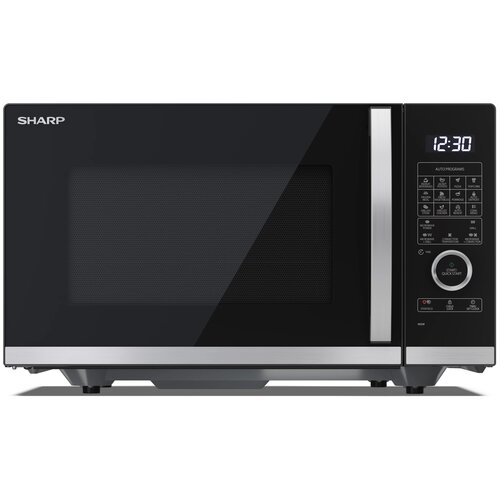Kuchenka mikrofalowa SHARP YC-QC254AE-B 900W pojemność 25L EcoMode Auto Defrost Weight Defrost Czarno-srebrny