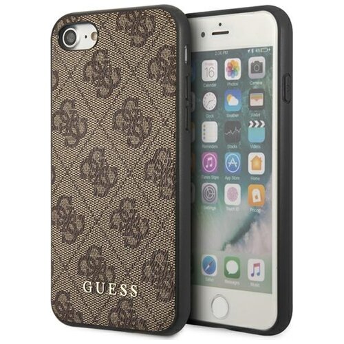Etui GUESS 4G Metal Gold Logo do Apple iPhone 7/8/SE 2020/2022 Brązowy