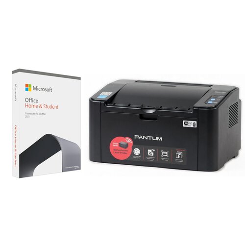 Drukarka PANTUM P2500W (WiFi+USB) + Program MICROSOFT Office Home & Student 2021