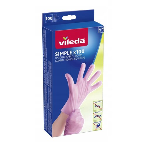 Rękawiczki gumowe VILEDA Simple 170900 (rozmiar S/M)
