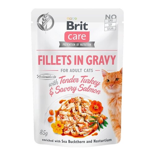 Karma dla kota BRIT Care Fillets In Gravy Indyk z łososiem 85 g