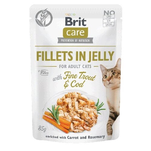 Karma dla kota BRIT CARE Fillets In Jelly Fine Trout&Cod 85 g
