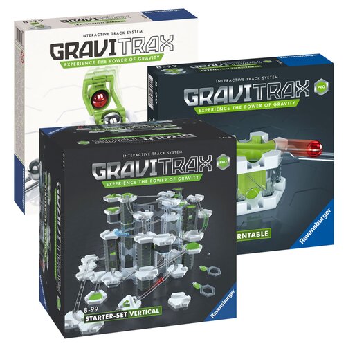 Gra logiczna RAVENSBURGER Gravitrax Pro Zestaw startowy + Gravitrax Dipper + Gravitrax Pro Obrotnica
