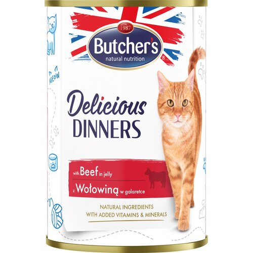 Karma dla kota BUTCHER'S Delicious Dinners kawałki z wołowiną w galaretce 400 g