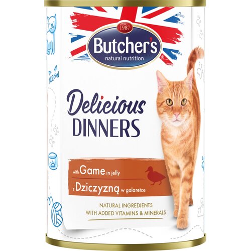 Karma dla kota BUTCHER'S Delicious Dinners kawałki z dziczyzną w galaretce 400 g