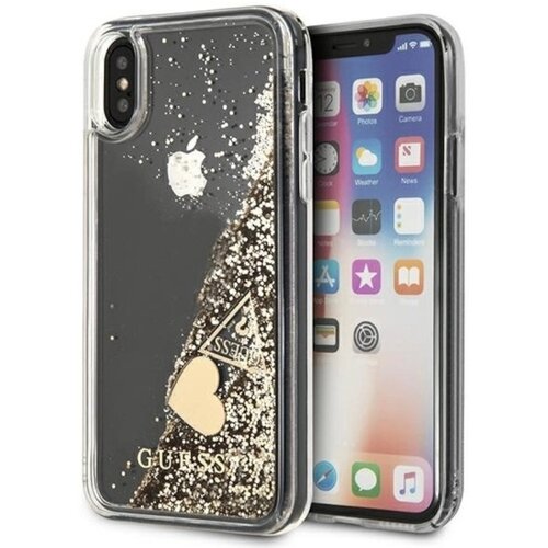 Etui GUESS Glitter Charms do Apple iPhone X/Xs Złoty