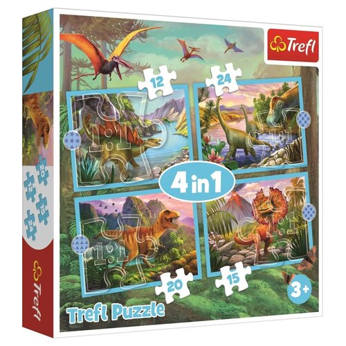 Puzzle TREFL Wyjątkowe dinozury 4w1 34609 (71 elementów)