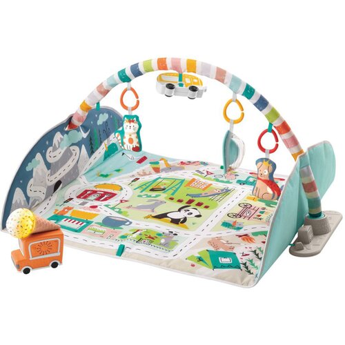 Mata edukacyjna FISHER PRICE Wesołe Miasteczko GJD41 + Maskotka FISHER PRICE Miś Uspokajacz ze świetlikami