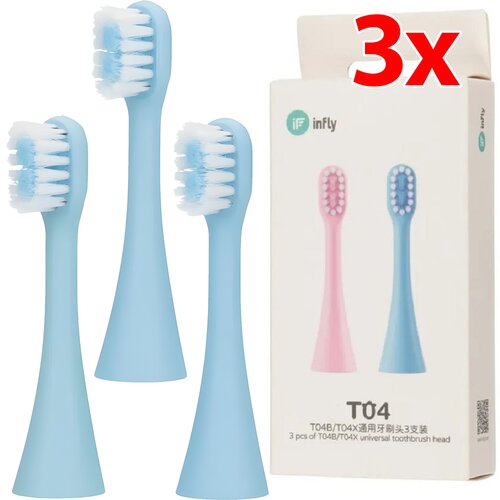 Oryginalna końcówka szczoteczki INFLY T20040B/T20040X (3 szt.) (Delikatna dla zębów)