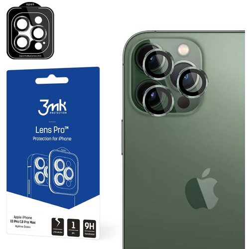 Szkło hartowane na obiektyw 3MK Lens Protection Pro do Apple iPhone 13 Pro/13 Pro Max Zielony