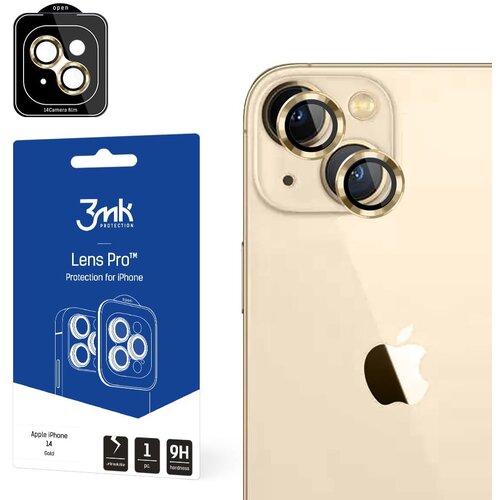 Szkło hartowane na obiektyw 3MK Lens Protection Pro do Apple iPhone 14 Złoty