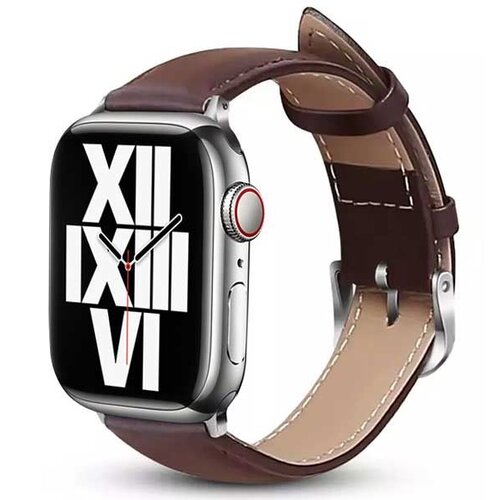 Pasek CRONG Noble Band do Apple Watch (44/45/46/49mm) Ciemnobrązowy