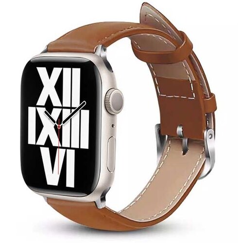 Pasek CRONG Noble Band do Apple Watch (44/45/46/49mm) Jasnobrązowy