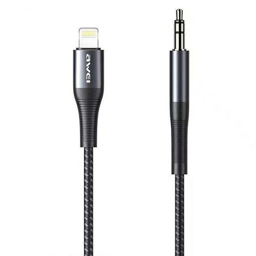 Kabel Lightning - Jack 3.5 mm AWEI CL-116L 1 m Szary