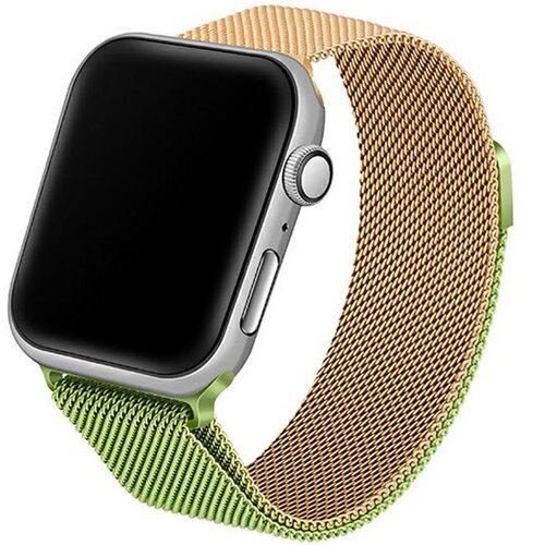 Pasek BELINE Steel do Apple Watch 2/3/4/5/6/7/8/SE/SE 2/Ultra (42/44/45/49mm) Zielono-złoty